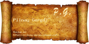 Pilnay Gergő névjegykártya